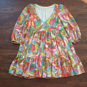 Sezane Floral Womens Boho Dress Size 34 Chic Feminine Retro Y2K Trendy Summer